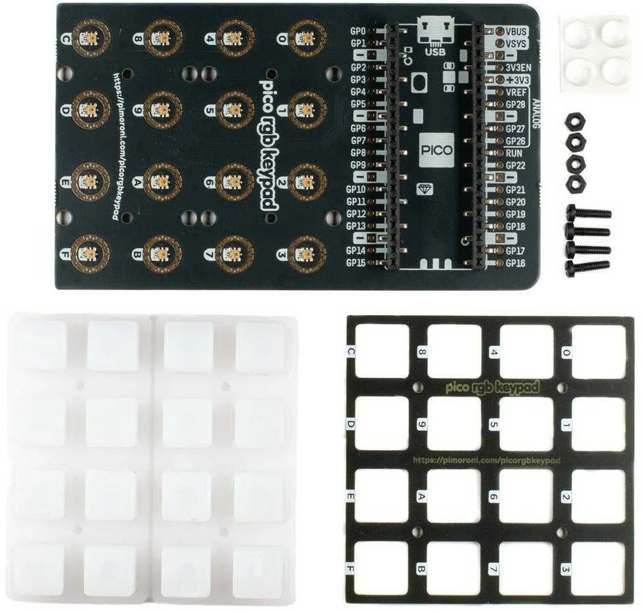 Pico RGB klaviatūra, su apšvietimu, skirta Raspberry Pi Pico, PiMoroni