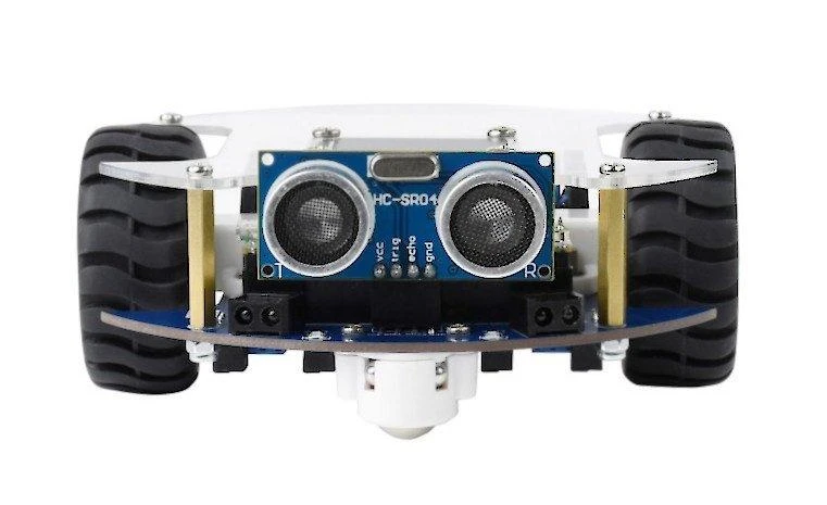 PicoGo robotas – priekinis vaizdas su ultragarso jutikliu
