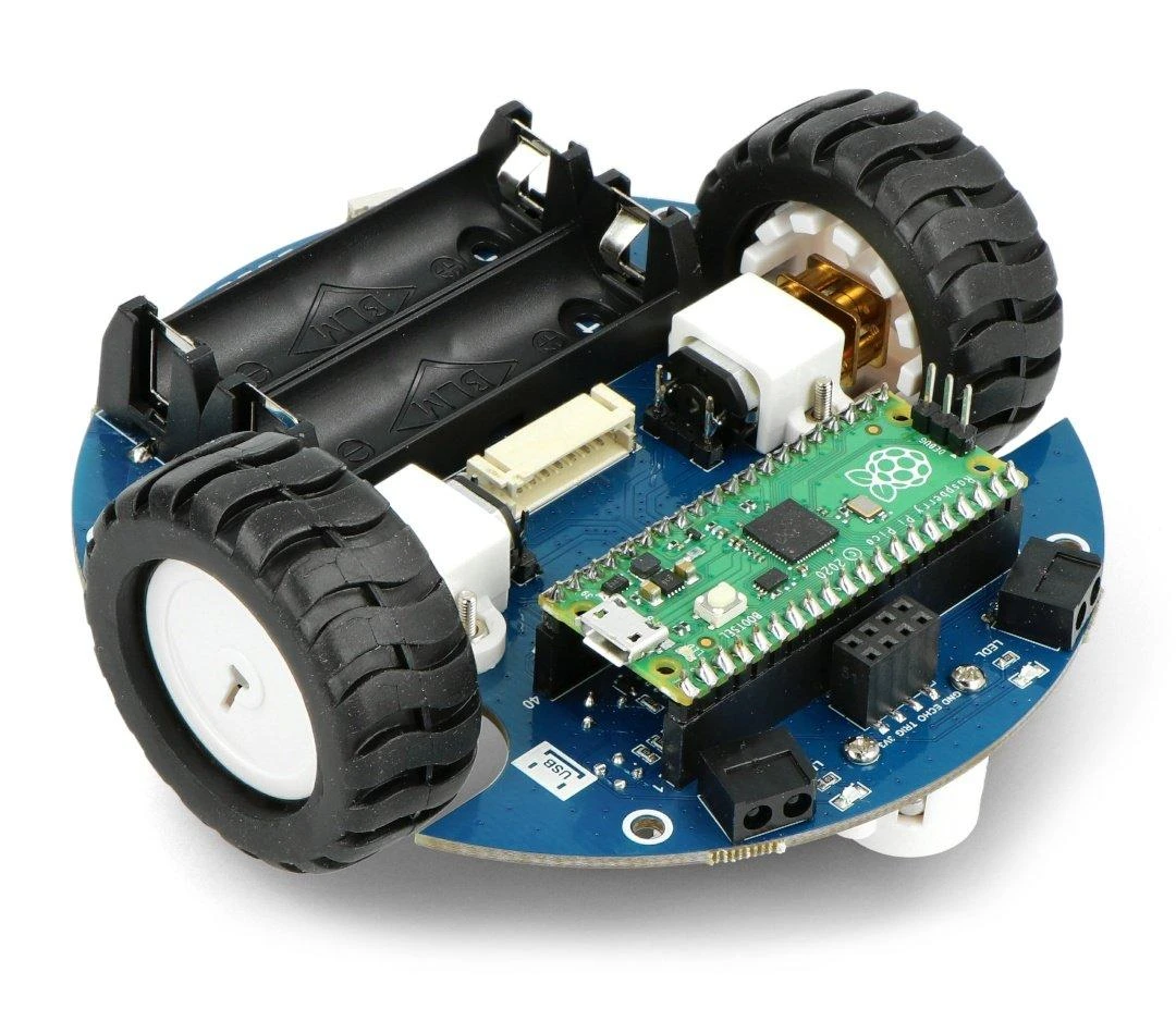 PicoGo Mobile Robot - nuotoliniu būdu valdomas robotas, skirtas Raspberry Pi Pico - Waveshare 20396