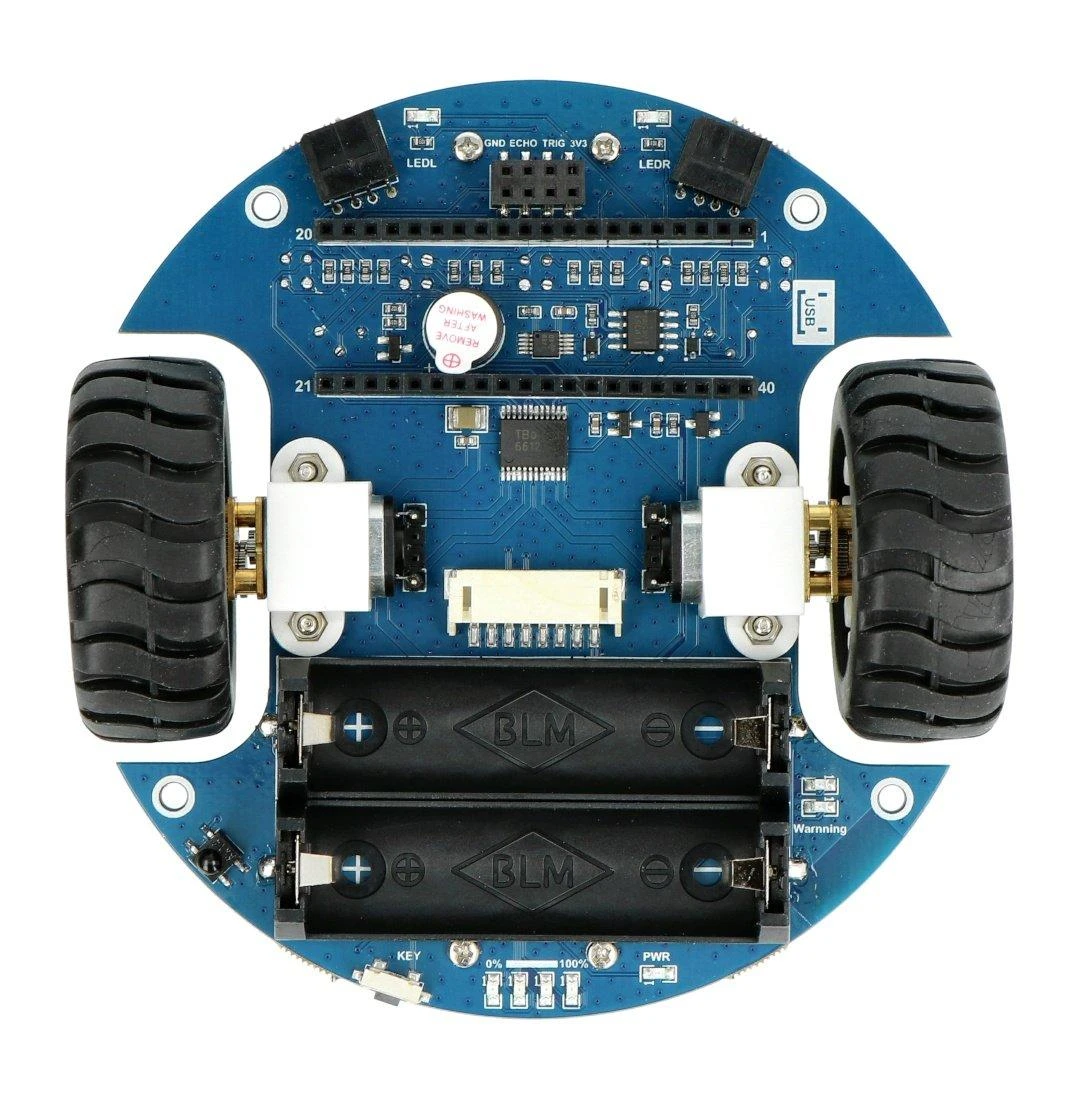 PicoGo Mobile Robot - nuotoliniu būdu valdomas robotas, skirtas Raspberry Pi Pico - Waveshare 20396