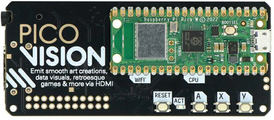PicoVision grafikos plokštė su Raspberry Pi Pico W moduliu