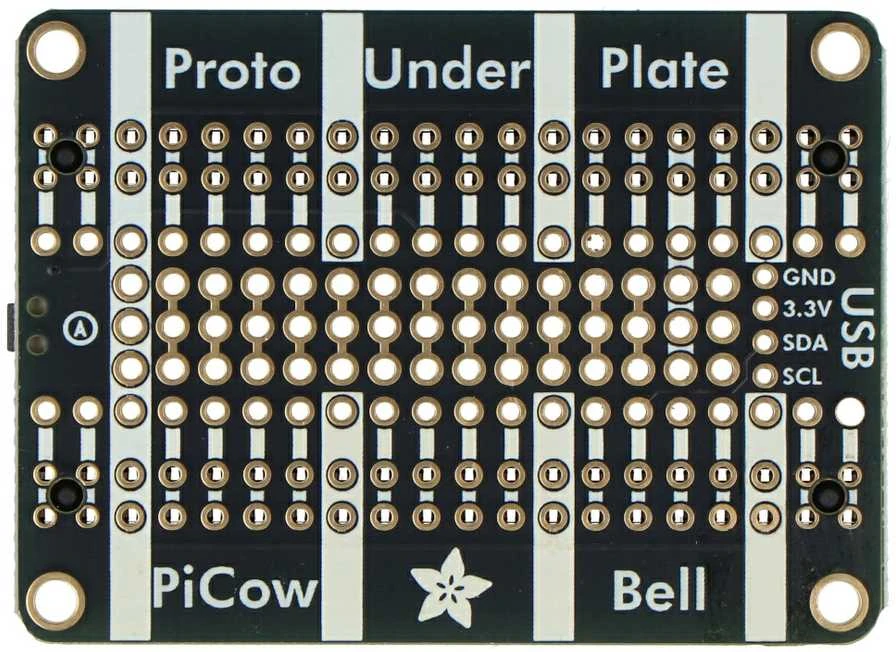 PiCowBell Proto Under Plate viršutinė pusė