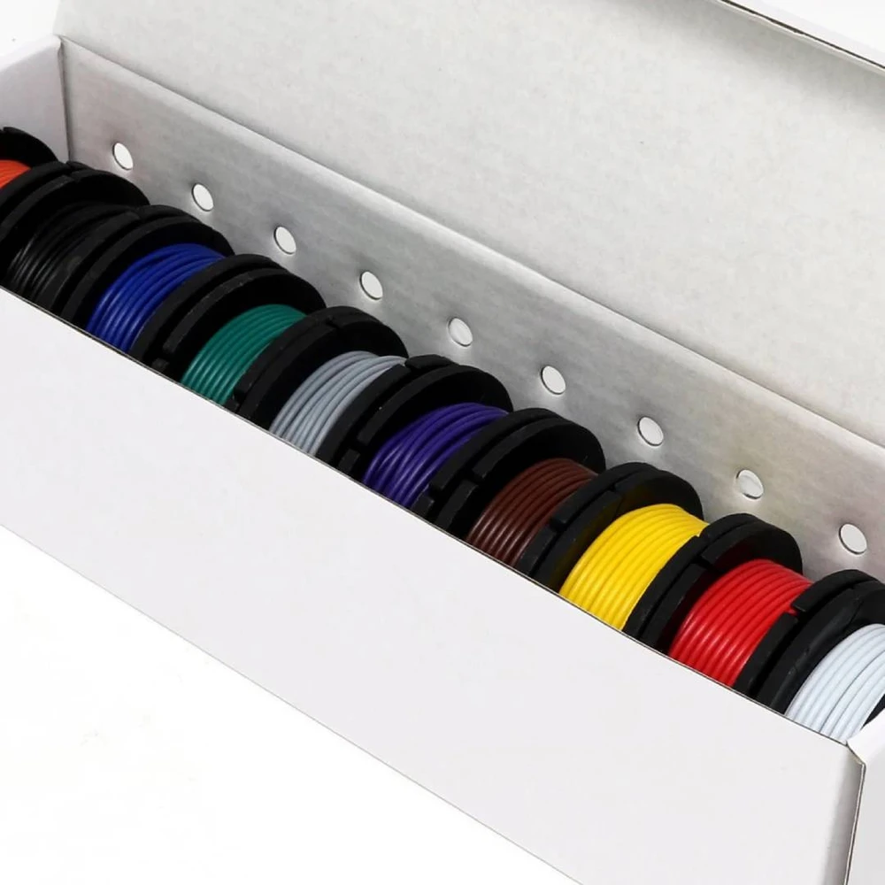 Pihut 22AWG laidų rinkinys - įvairios spalvos - 7.6 m x 10 vnt.