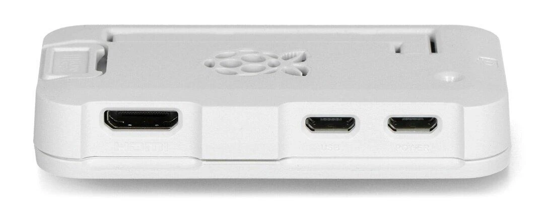 Baltas Raspberry Pi Zero dėklas su prievadų išpjovomis