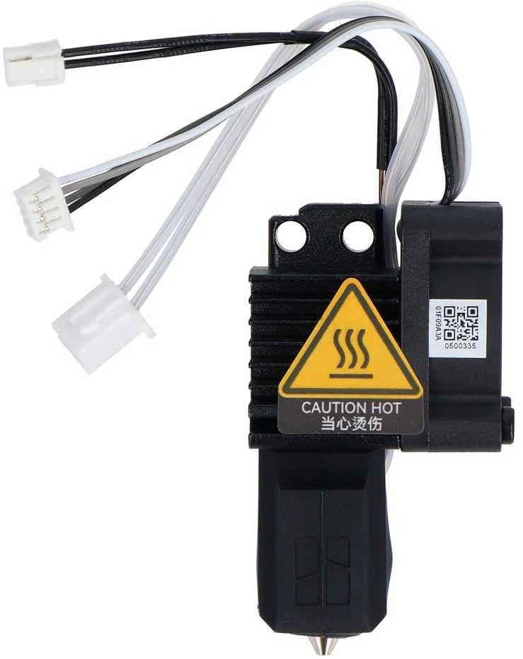 Bambu Lab X1 hotend modulis su laidų jungtimis