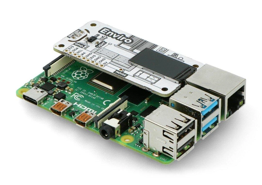 Pimoroni Enviro pHAT, temperatūros, slėgio, šviesos intensyvumo ir artumo jutiklis, Raspberry Pi priedėlis