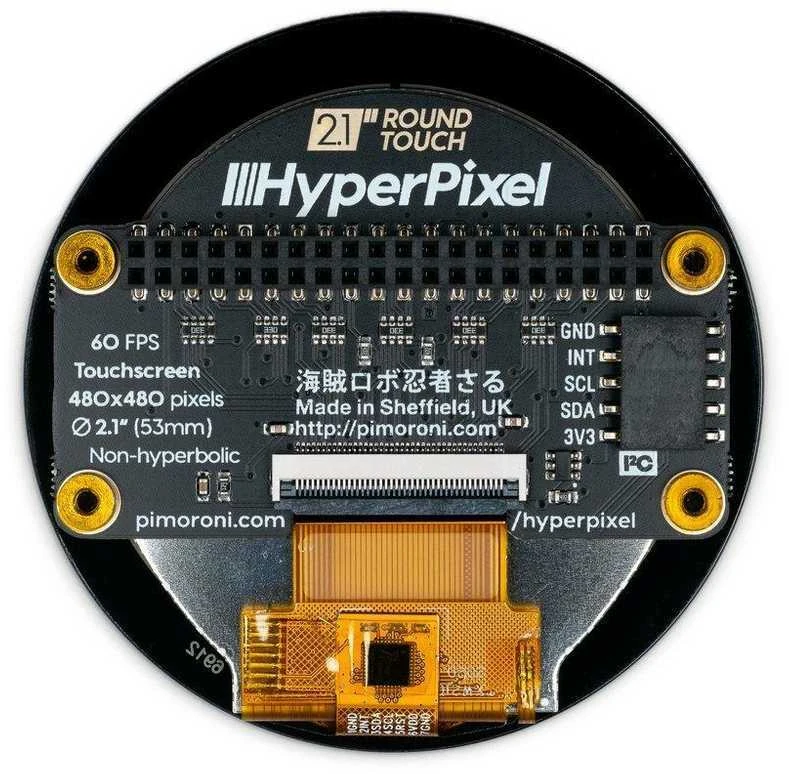 Pimoroni HyperPixel 2.1 ekranas, galinė dalis