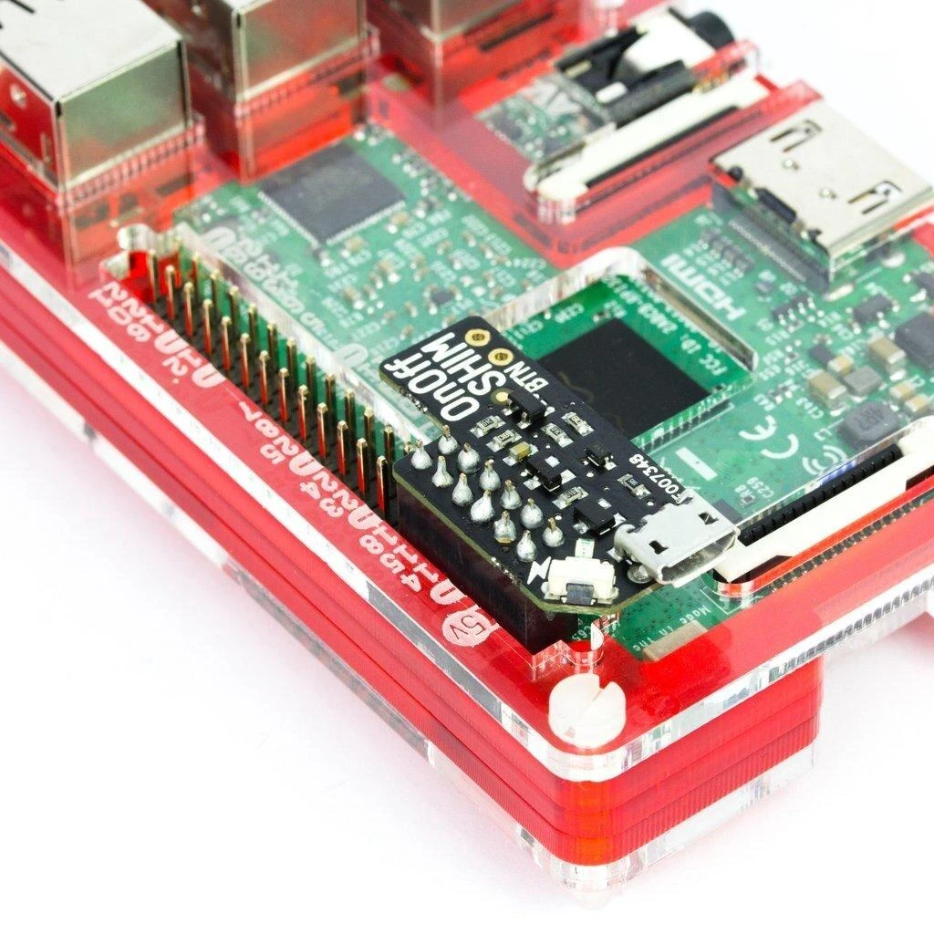 Pimoroni OnOff SHIM, įjungimo/išjungimo jungiklis, Raspberry Pi priedėlis