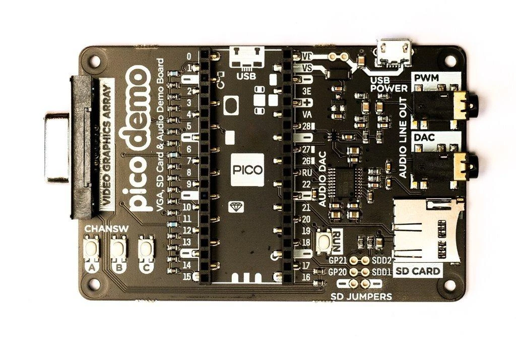 Pimoroni Pico VGA Demo Base – jungčių detalių vaizdas