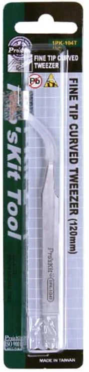 Pincetas 120mm nerūdijančio plieno lenktais galais 1PK-104T Pro'sKit