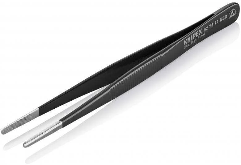 Pincetas 145mm, antistatinis, dantytas, 92 78 77 ESD KNIPEX
