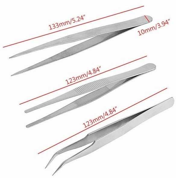Oem Pincetų rinkinys 3 vnt - modeliavimo pincetas 00801 - pincetas - pincetas