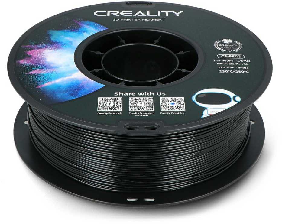 Plastikas Creality CR-PETG - 1.75mm - 1kg - Juodas