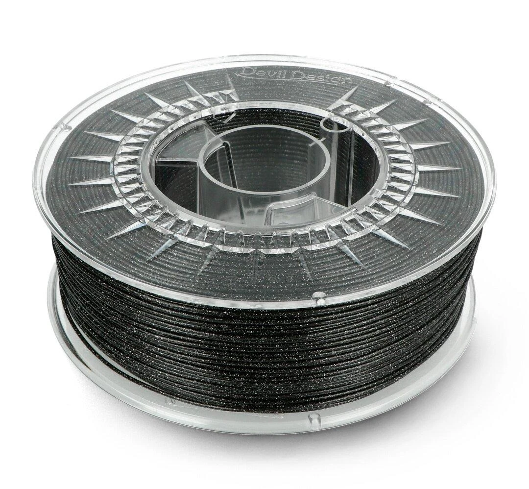 PETG Galaxy juodas 1.75 mm filamentas skaidrioje ritėje