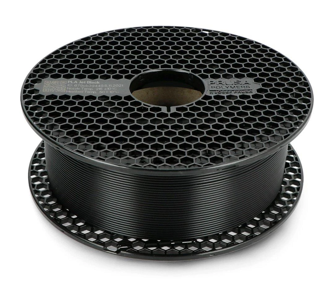 Prusa PLA juodas siūlas 1kg su korio struktūros rite