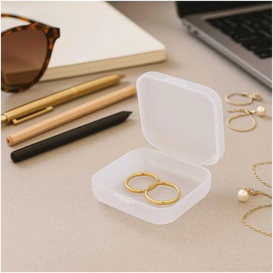 Plastikinė dėžutė 35x35x18mm - uždaras konteineris - Organizatorius