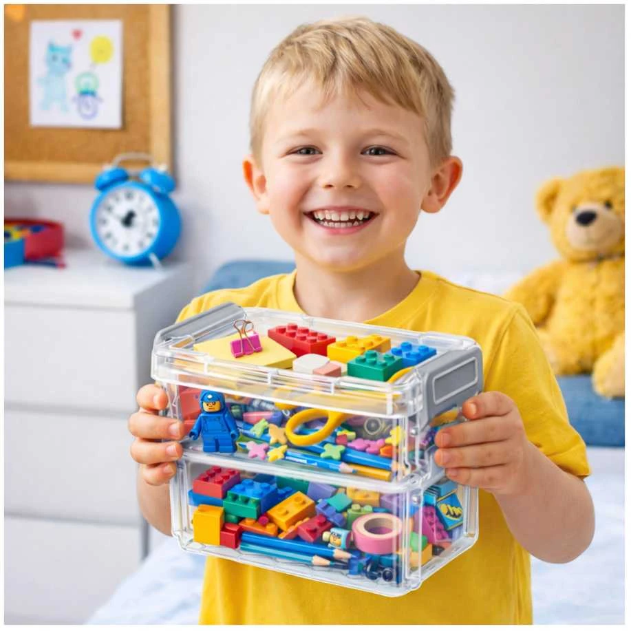 Plastikinė dėžutė - 55x45x15mm - Uždara talpykla - Organizatorius