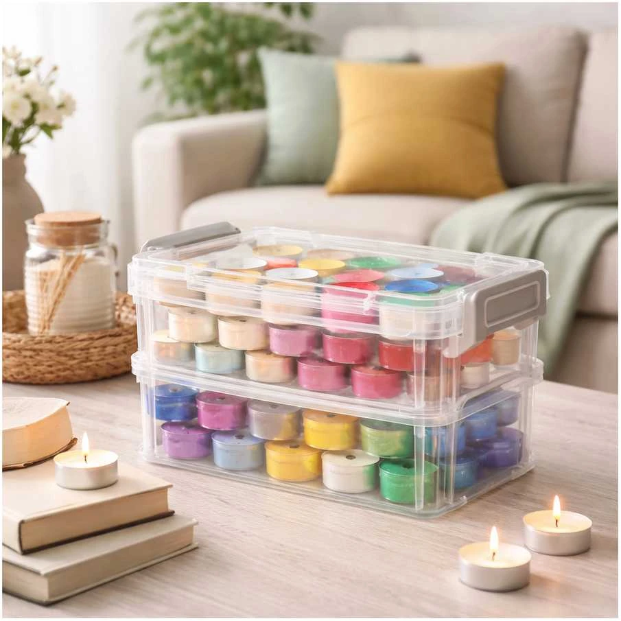 Plastikinė dėžutė - 55x45x15mm - Uždara talpykla - Organizatorius