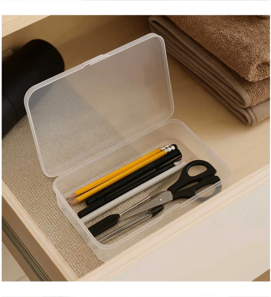Plastikinė dėžutė - 55x50x15mm - Uždara talpykla - Organizatorius