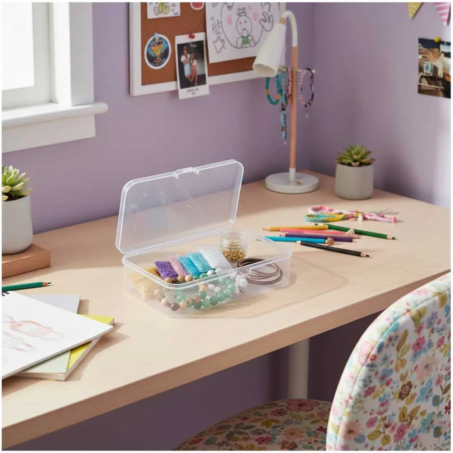 Plastikinė dėžutė - 55x50x15mm - Uždara talpykla - Organizatorius