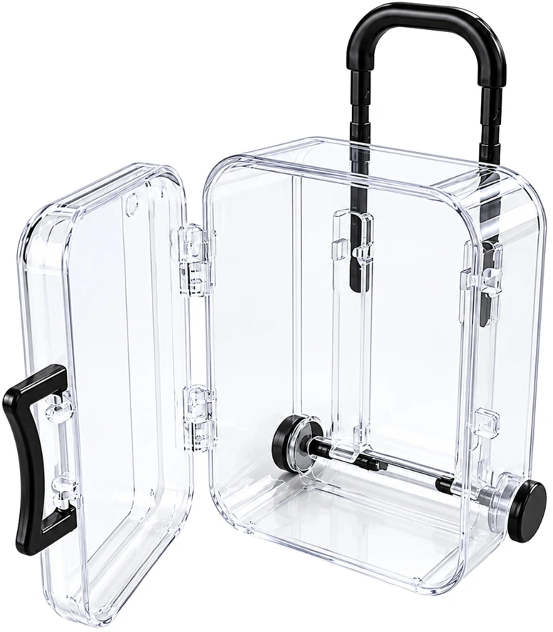 Plastikinė dėžutė su dvigubu užsegimu - 63.5x48x21mm - Rakinamas konteineris - Organizatorius