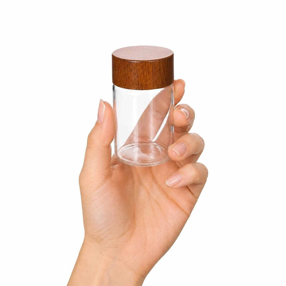 Plastikinis butelis su metaliniu dangteliu 30ml - mėginio buteliukas