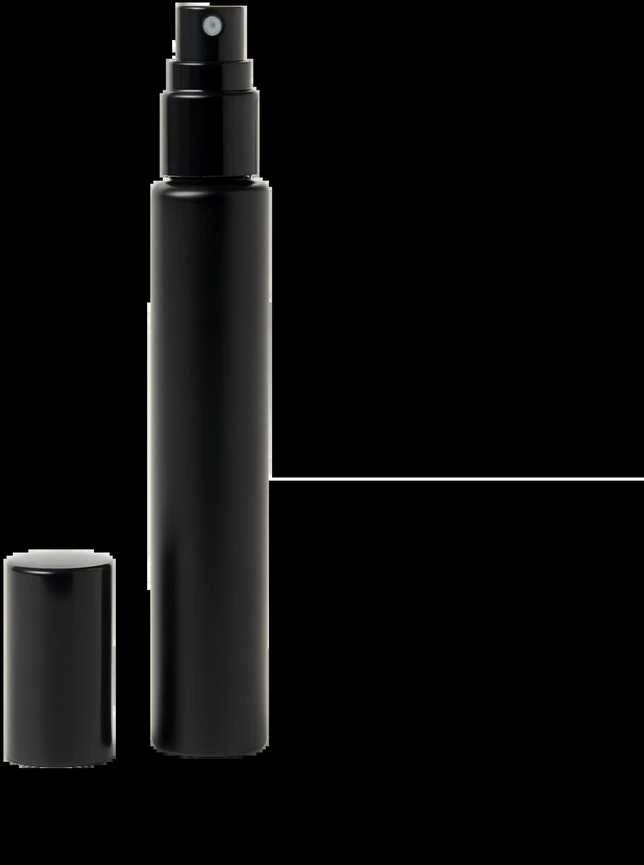Plastikinis butelis su metaliniu dangteliu 30ml - mėginio buteliukas