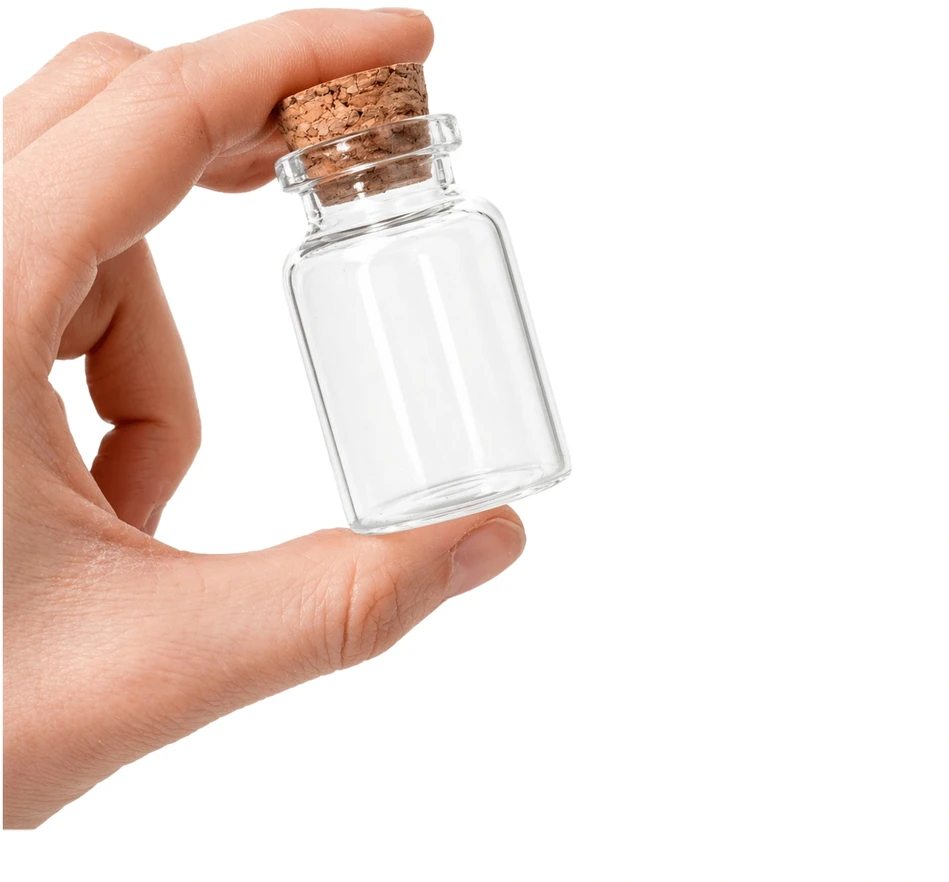 Plastikinis butelis su metaliniu dangteliu 30ml - mėginio buteliukas