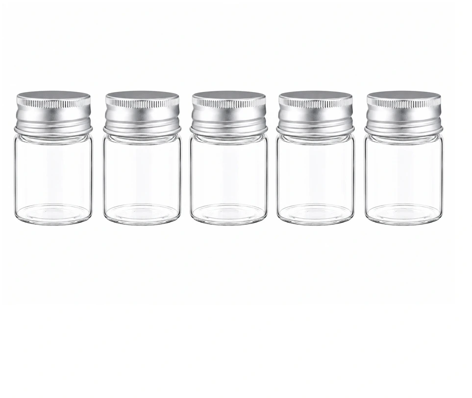 Plastikinis butelis su metaliniu dangteliu 30ml - mėginio buteliukas