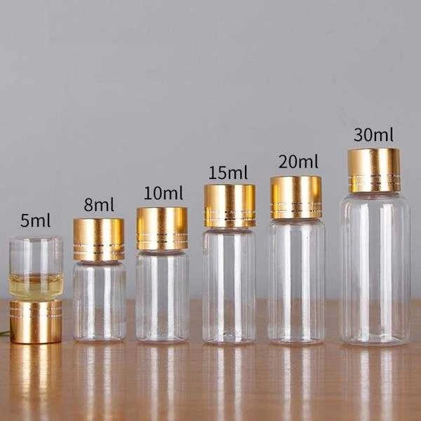 Oem Plastikinis buteliukas su metaliniu dangteliu 10ml - Mėginio buteliukas
