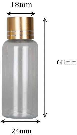 Oem Plastikinis buteliukas su metaliniu dangteliu 20ml - Mėginio buteliukas