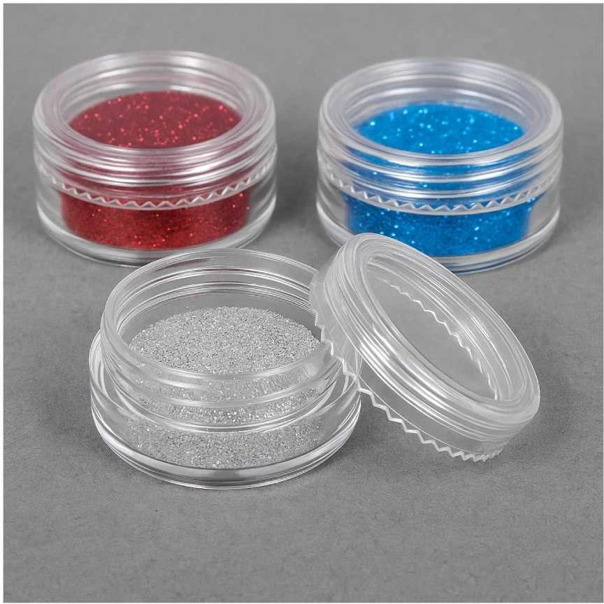 Oem Plastikinis indelis 10 ml - užsukamas indelis blizgučių dekoracijoms su varžteliais
