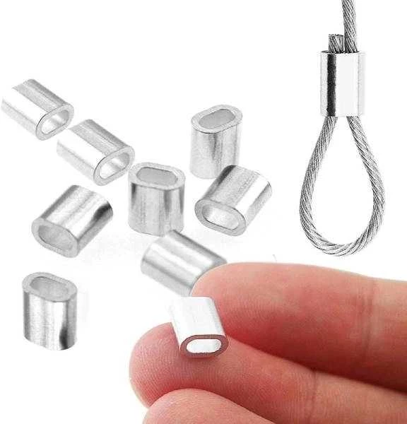 Oem Plieninis kabelio gnybtas - 5 mm kabeliui - 10 vnt - ovali aliuminio mova