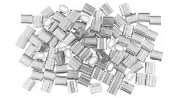 Oem Plieninis kabelio gnybtas - 5 mm kabeliui - 10 vnt - ovali aliuminio mova