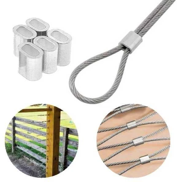 Oem Plieninis kabelio gnybtas - 5 mm kabeliui - 10 vnt - ovali aliuminio mova