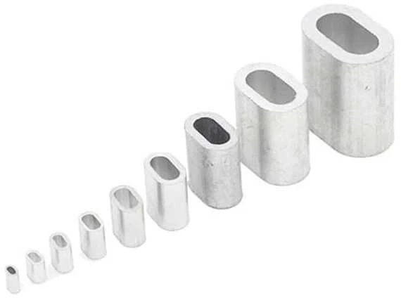Oem Plieninis kabelio spaustukas - 2 mm kabeliui - 10 vnt - ovali aliuminio mova
