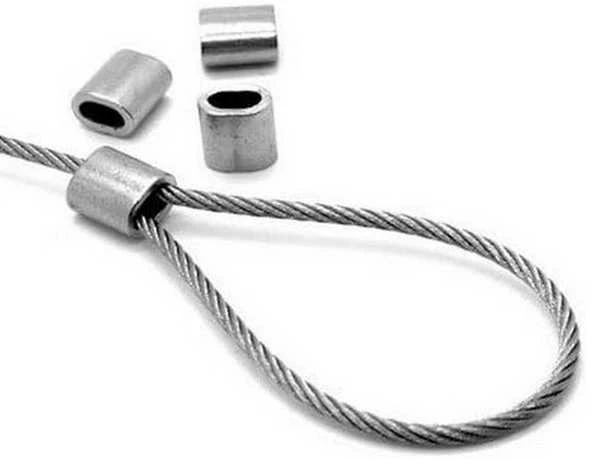 Oem Plieninis kabelio spaustukas - 2 mm kabeliui - 10 vnt - ovali aliuminio mova