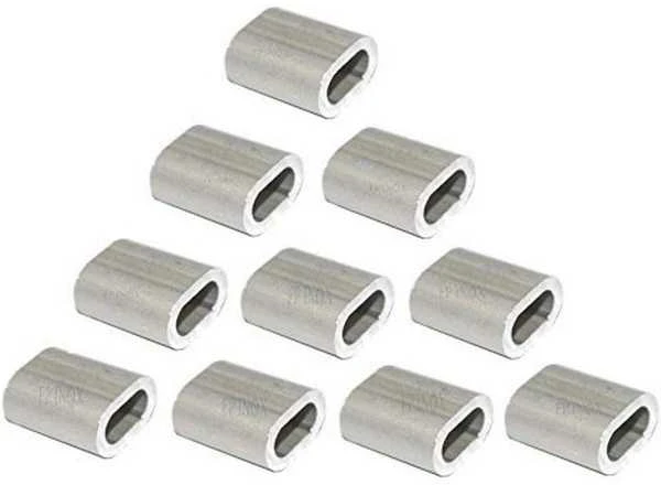 Oem Plieninis kabelio spaustukas - 2 mm kabeliui - 10 vnt - ovali aliuminio mova