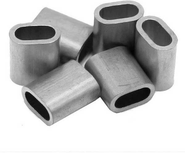 Oem Plieninis kabelio spaustukas - 5 mm kabeliui - 10 vnt - ovali aliuminio mova