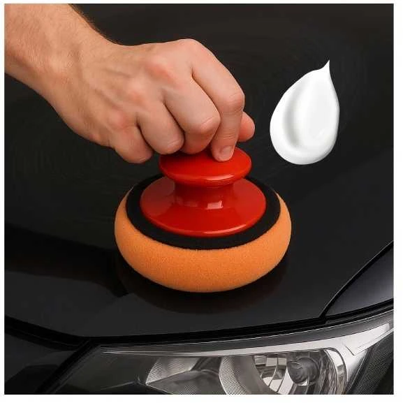 Oem Plokščia poliravimo kempinė 125 mm - oranžinė - valymo padas - vaškavimui