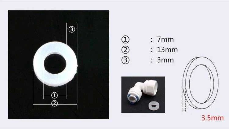 Oem Plokščia silikoninė tarpinė 12/6mm - 5 vnt - skalbimo mašinos žarnai - dušas - čiaupas