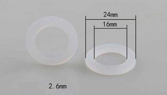 Silikoninė tarpinė 24x16mm su matmenų schema
