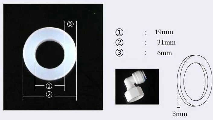 Oem Plokščia silikoninė tarpinė 31/19mm - 5 vnt - skalbimo mašinos žarnai - dušas - čiaupas