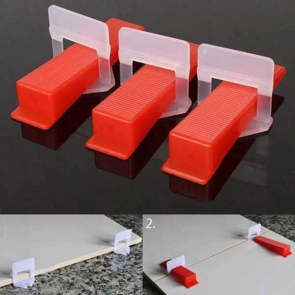 Plytelių lyginimo sistema - 3 mm spaustukai - balti - 100 vnt