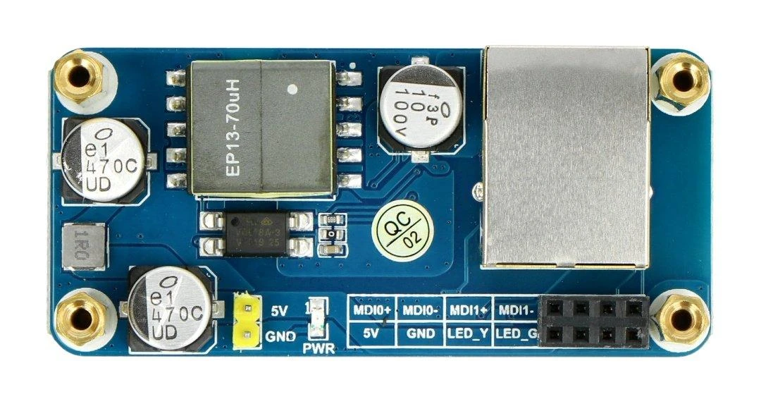 PoE HUB HAT plokštė su Ethernet prievadu