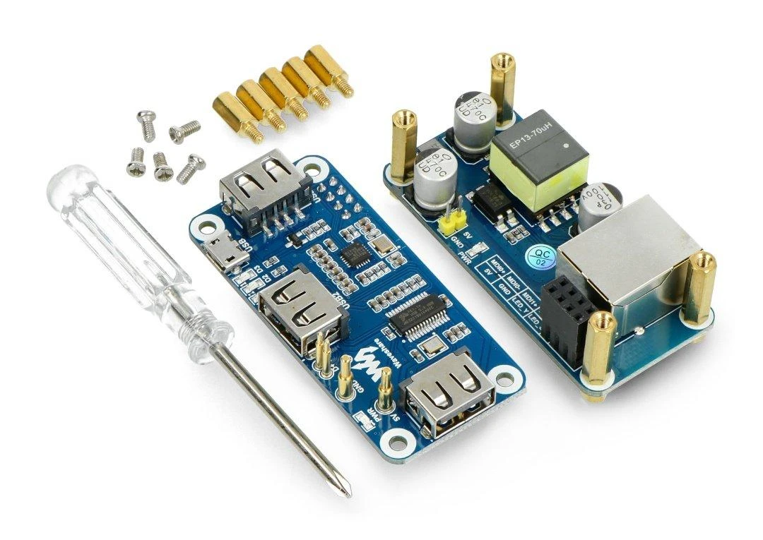 PoE Ethernet/USB HUB HAT, skirtas Raspberry Pi Zero - Waveshare 19635