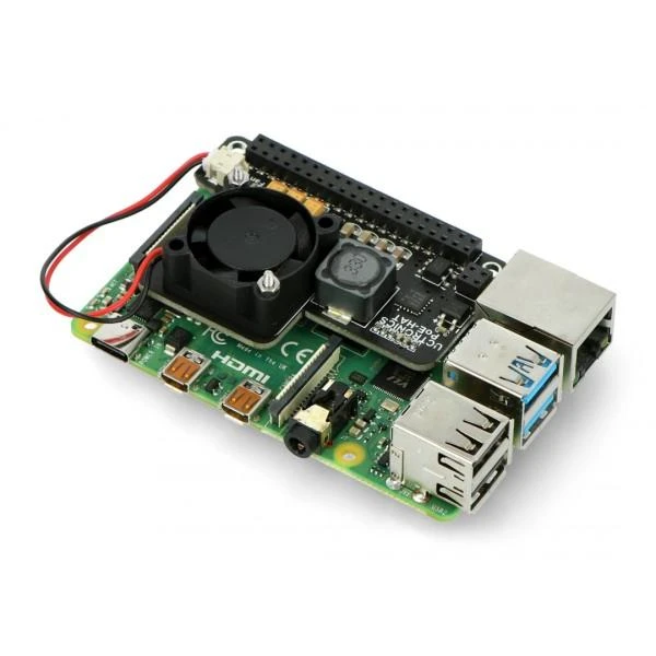 PoE HAT modulis su ventiliatoriumi Raspberry Pi plokštei