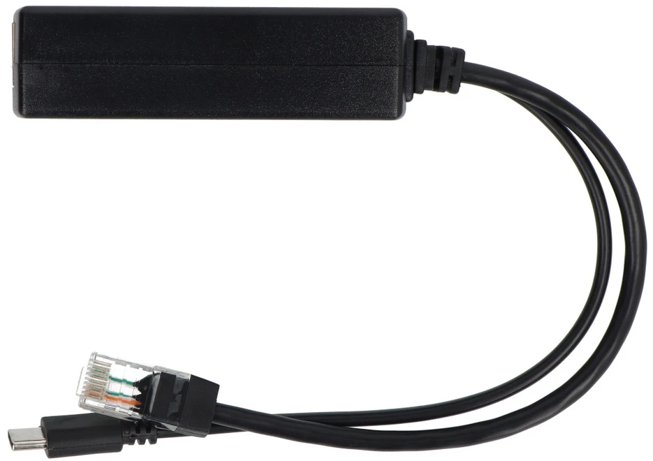 PoE skirstytuvas, skirtas Raspberry Pi – Ethernet LAN RJ45 maitinimas į USB Type-C jungtį – Joy-IT