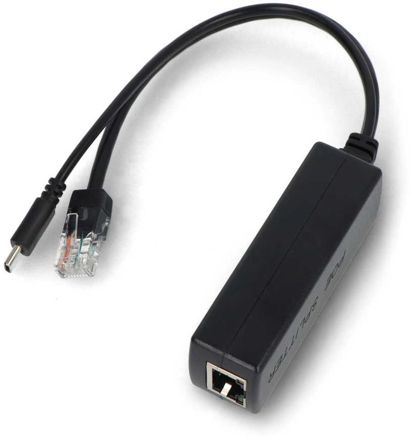 PoE skirstytuvas, skirtas Raspberry Pi – Ethernet LAN RJ45 maitinimas į USB Type-C jungtį – Joy-IT