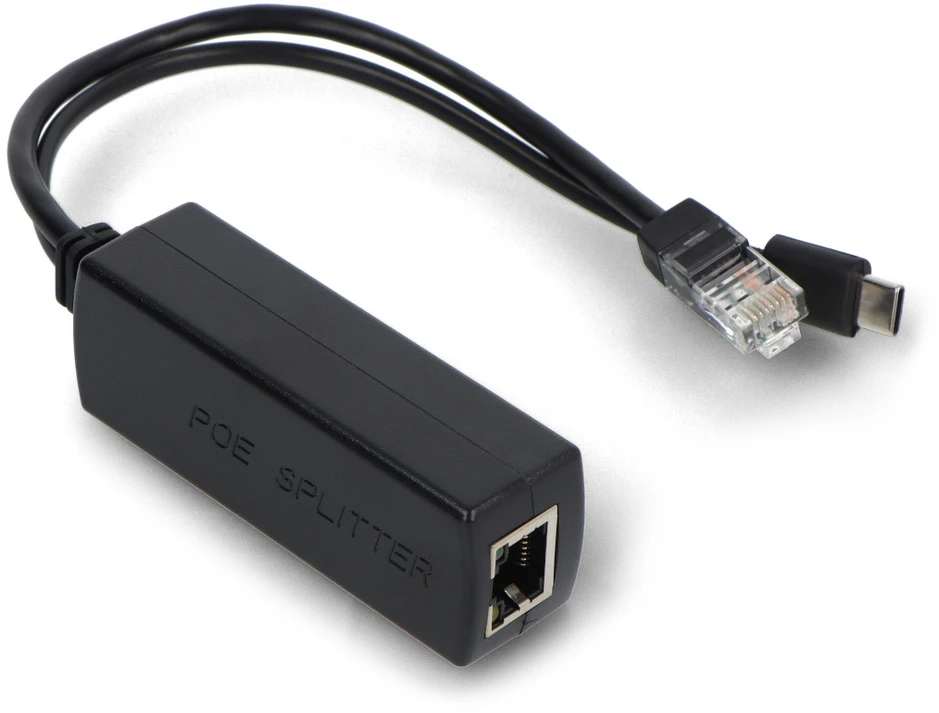 PoE skirstytuvas, skirtas Raspberry Pi – Ethernet LAN RJ45 maitinimas į USB Type-C jungtį – Joy-IT